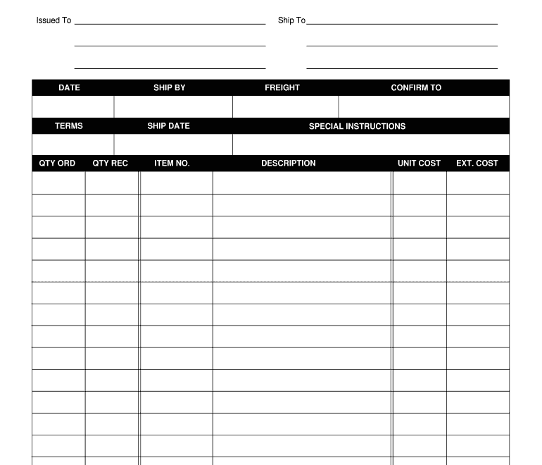 Purchase Order Template Fill Online Printable Fillable Blank PdfFiller
