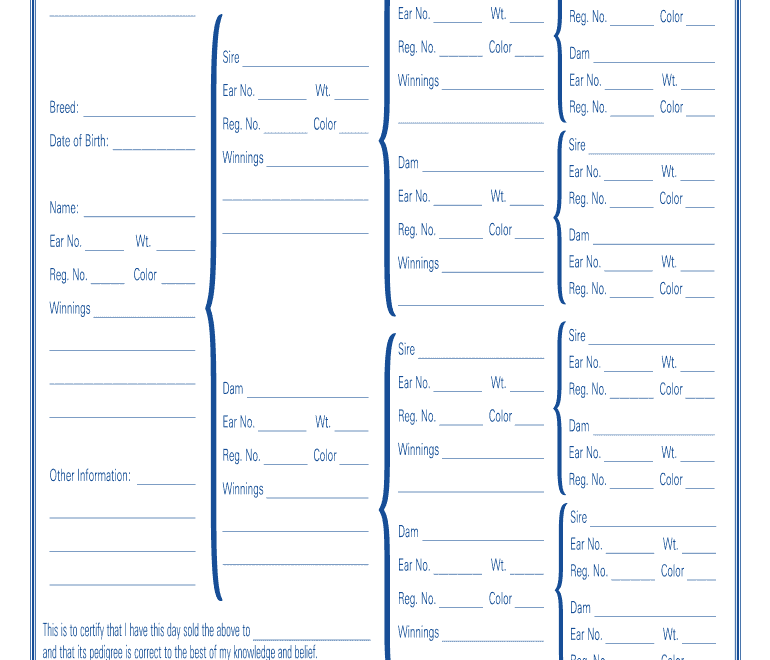 Rabbit Pedigree Downloadable Fill Online Printable Fillable Blank PdfFiller