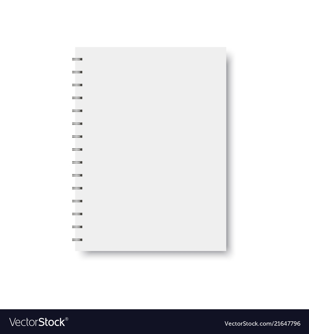 Realistic Spiral Notebook Template Royalty Free Vector Image