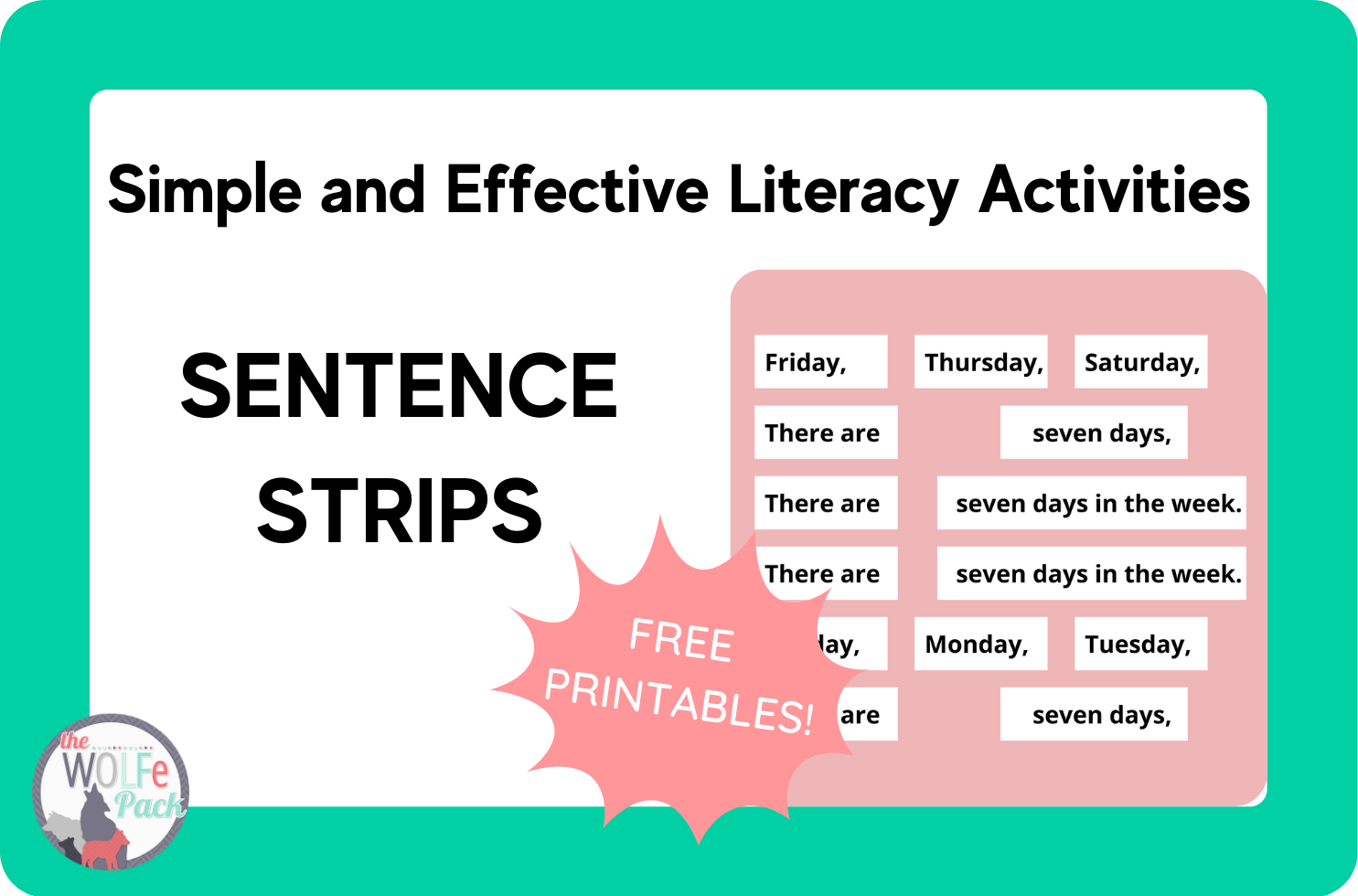 SENTENCE STRIPS A Simple And Effective Literacy Activity The WOLFe Pack