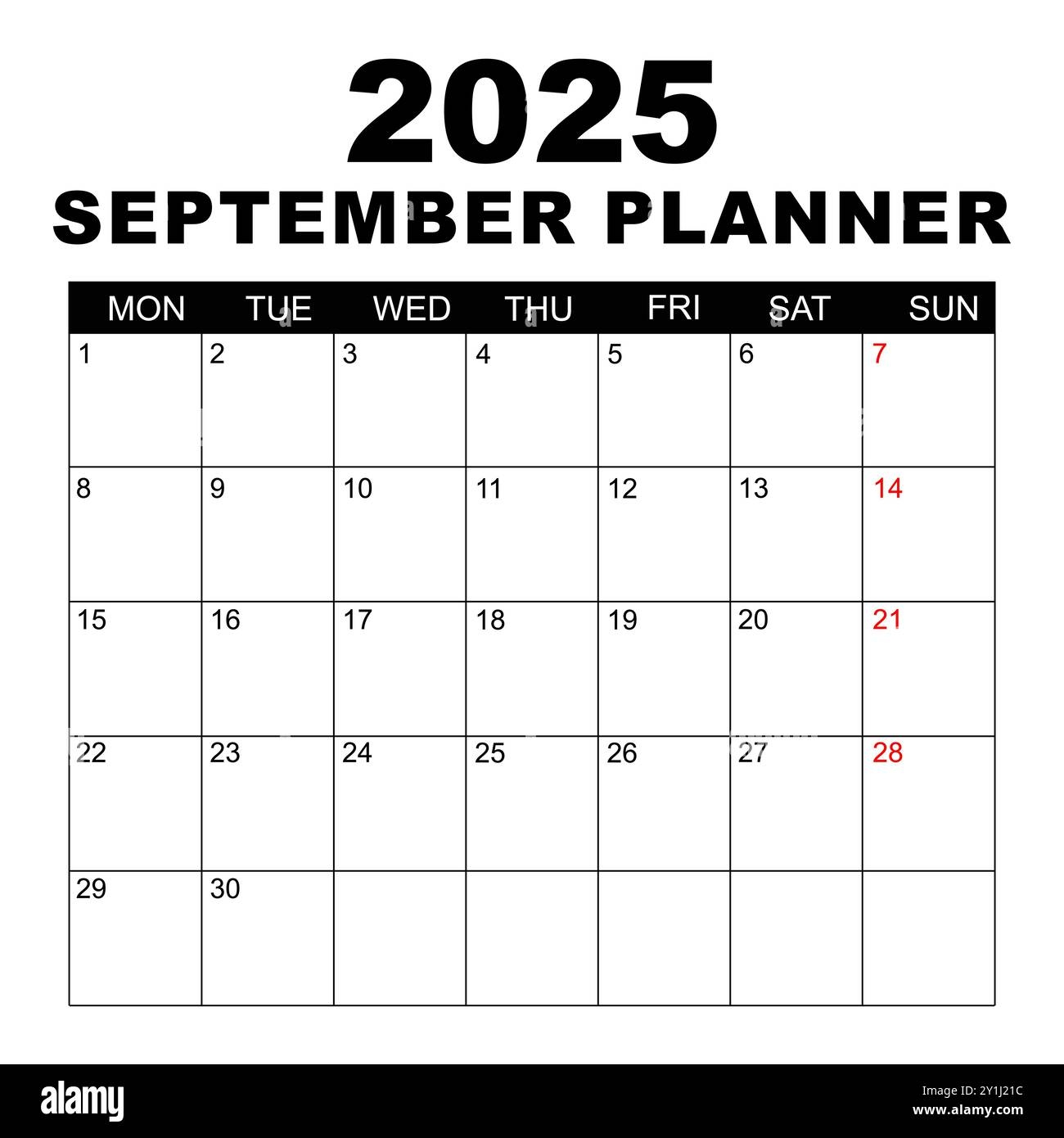 September 2025 Calendar Blank