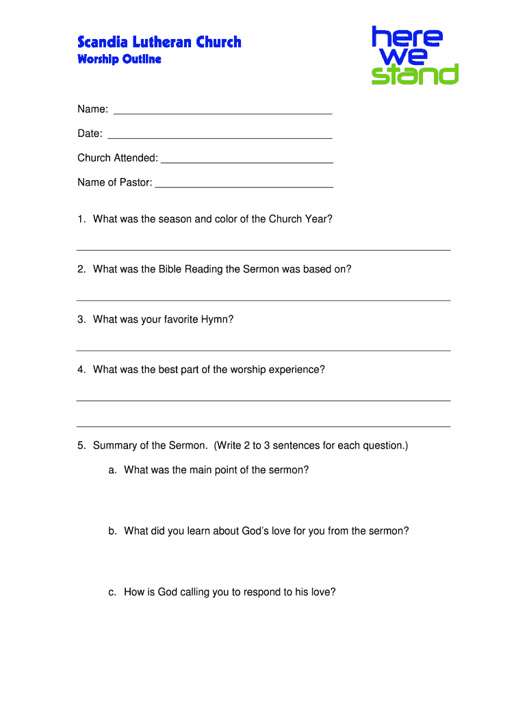 Sermon Template Pdf Fill Online Printable Fillable Blank PdfFiller