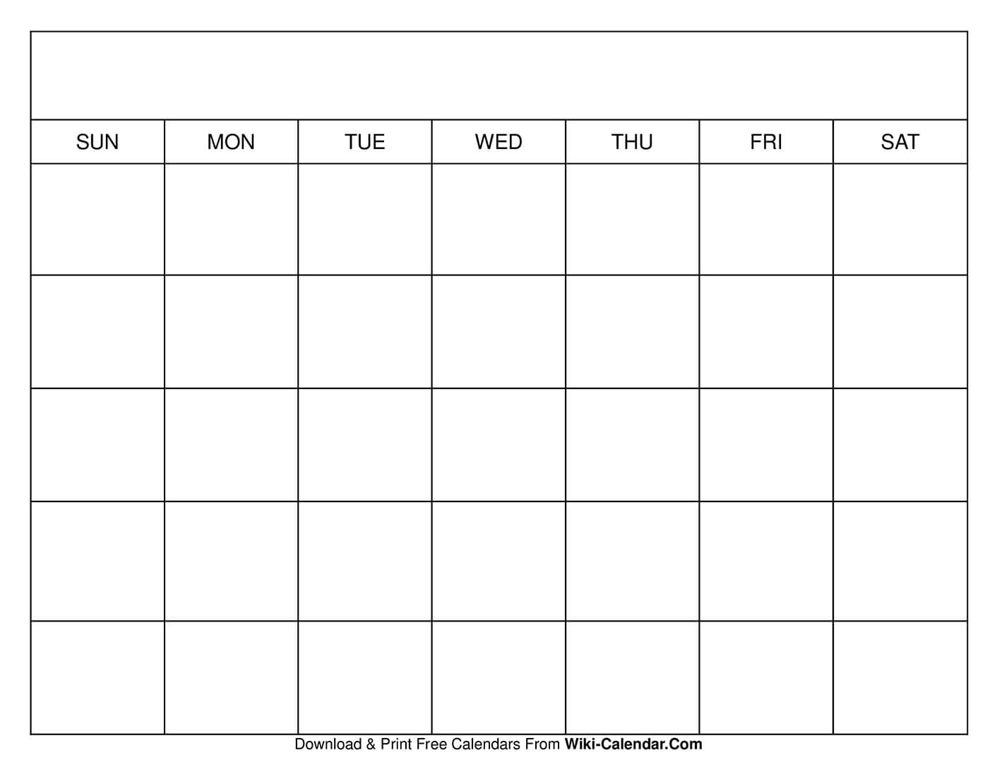 Free Printable Blank Monthly Charts