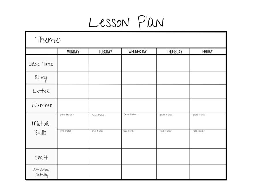 Simple Weekly Lesson Plan Template preschool prek Kindergarten daycare Homeschool instant Download pdf printable Etsy