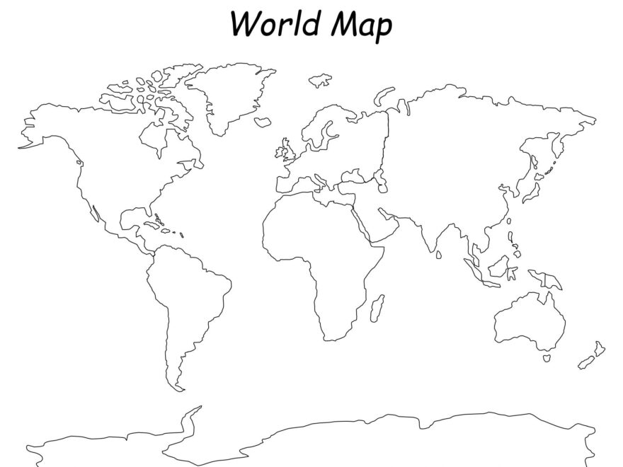 Simple World Map 20 Free PDF Printables Printablee
