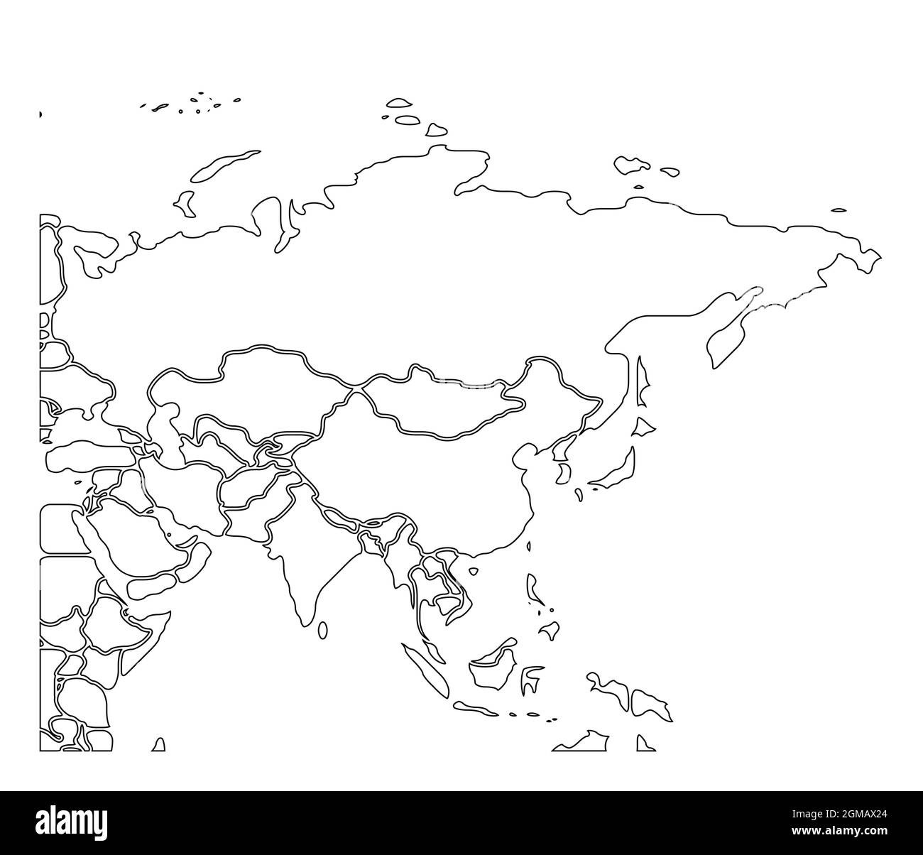 Simplified Schematic Map Of Asia Blank Isolated Continent Political Map Of Countries Generalized And Smoothed Borders Simple Flat Vector Illustration Stock Vector Image Art Alamy