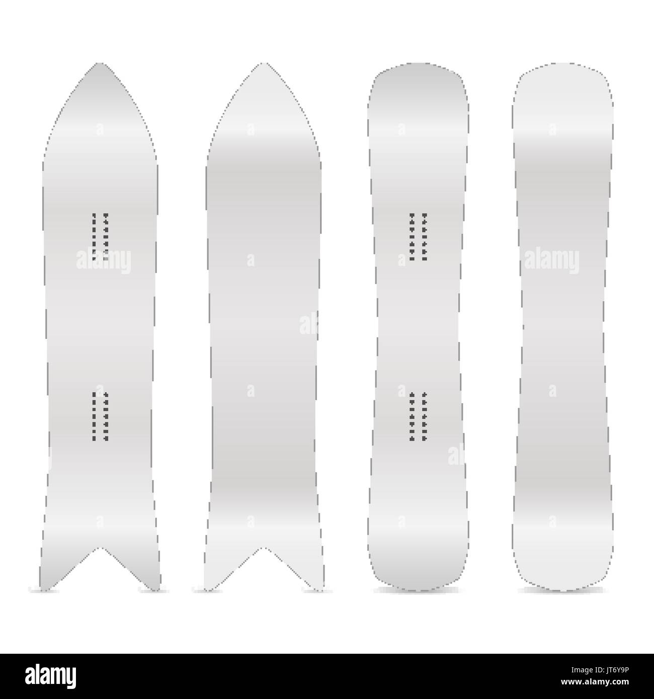 Snowboard Blank Vector Empty Clean White Snowboards Template Front Back Sides Isolated Illustration Ski Resort Travel Stock Vector Image Art Alamy