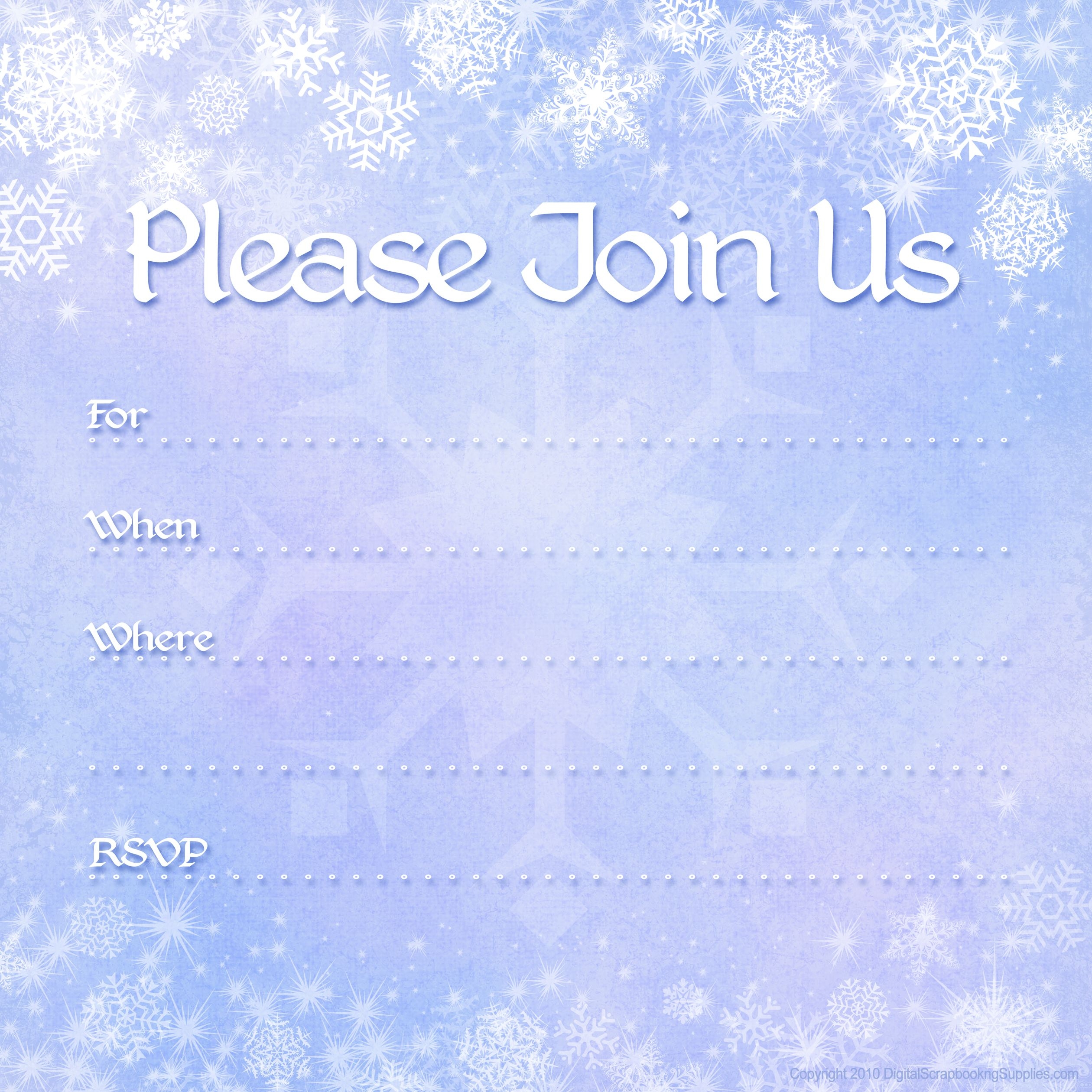 Snowflake Birthday Invitation Template Winter Birthday Invite Worksheets Library
