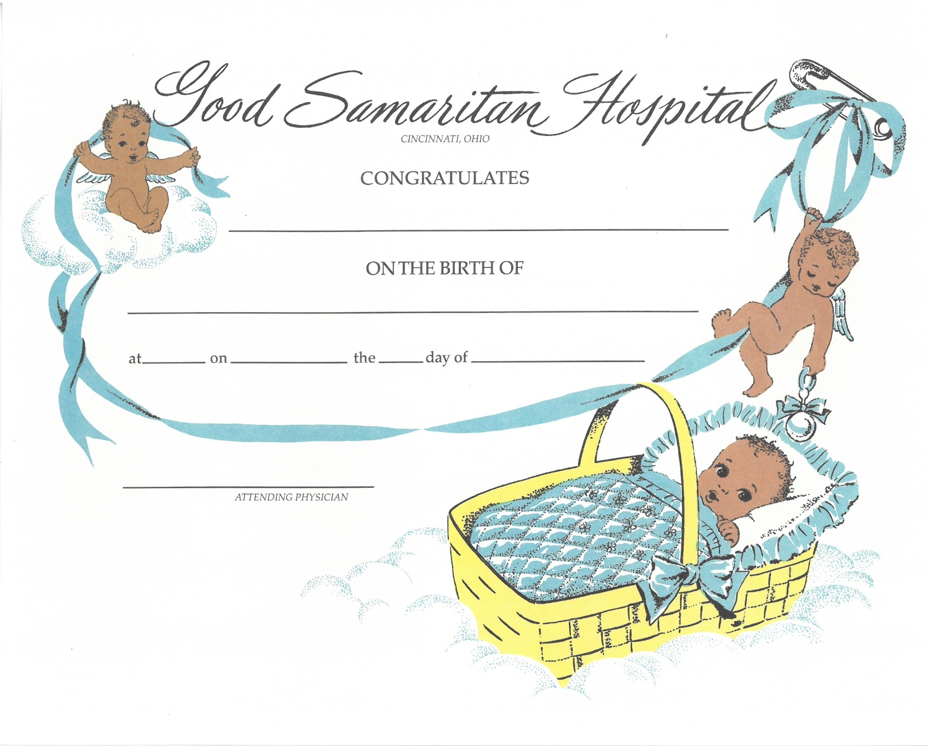 Souvenir Birth Certificate Good Samaritan Hospital Foundation 