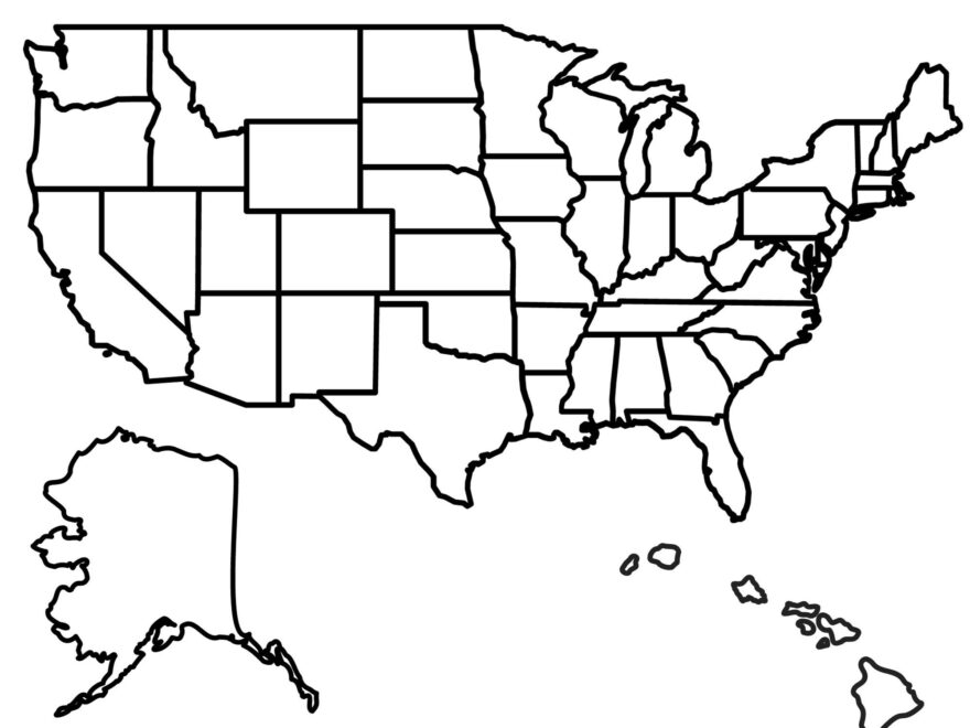 State Outlines Blank Maps Of The 50 United States GIS Geography
