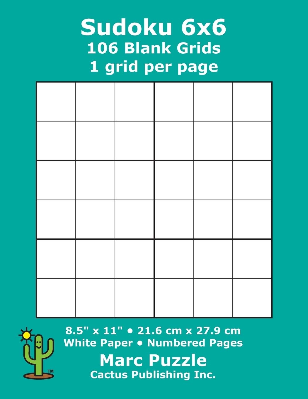 Sudoku 6x6 106 Blank Grids 1 Grid Per Page 8 5 X 11 216 X 279 Mm White Paper Page Numbers Number Place Su Doku Nanpure 6 X 6 Puzzle Template Boards 