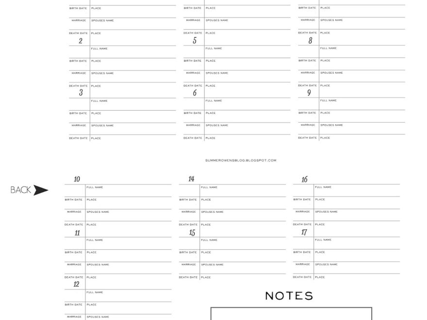 Summer Owens Free Printable Family Group Sheet Family Group Record Extra Large Family Capacity