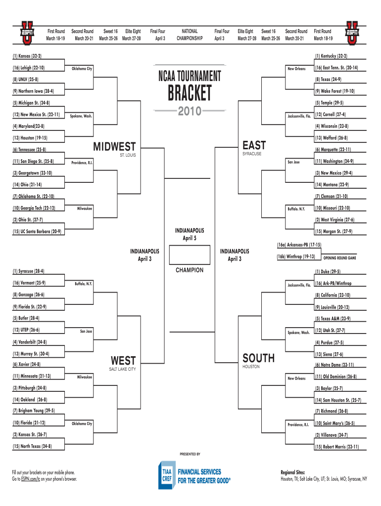 Sweet 16 Bracket Printable Fill Out Sign Online DocHub
