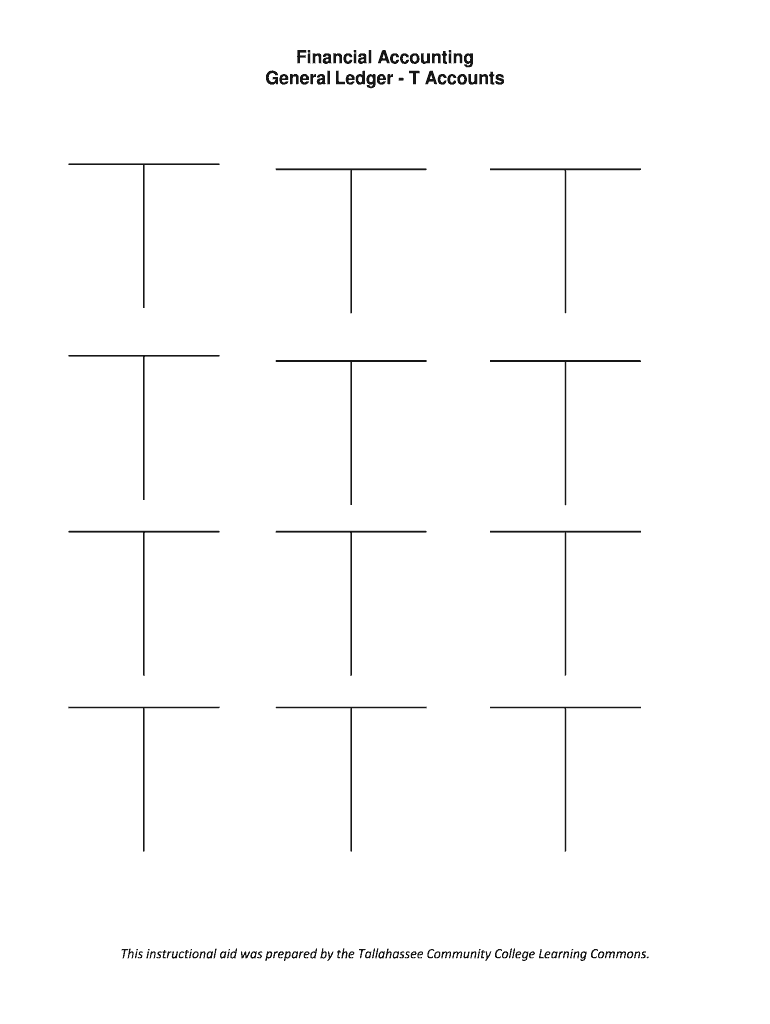 T Account Template Fill Online Printable Fillable Blank PdfFiller