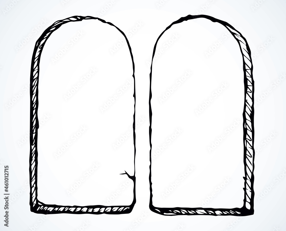 Tablets With 10 Commandments Vector Drawing Stock Vector Adobe Stock