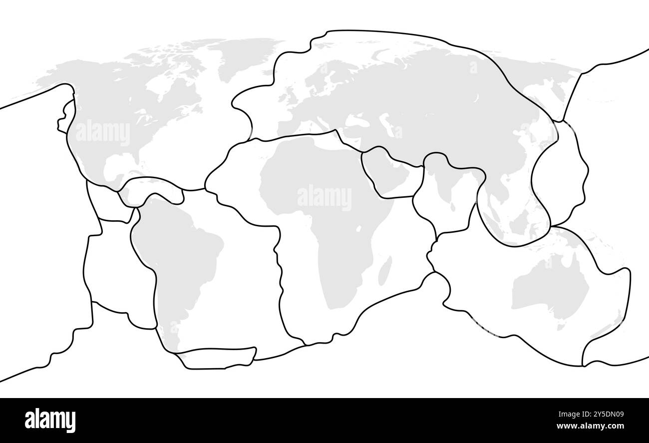 Tectonic Plate Map Black And White Stock Photos Images Alamy