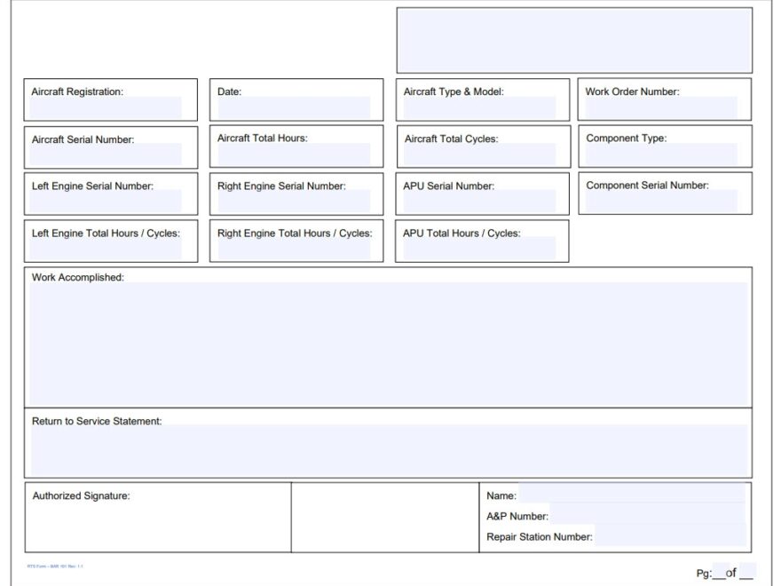 Templates Business Aircraft Records