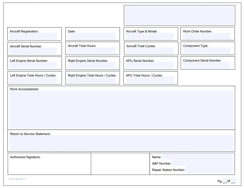 Templates Business Aircraft Records
