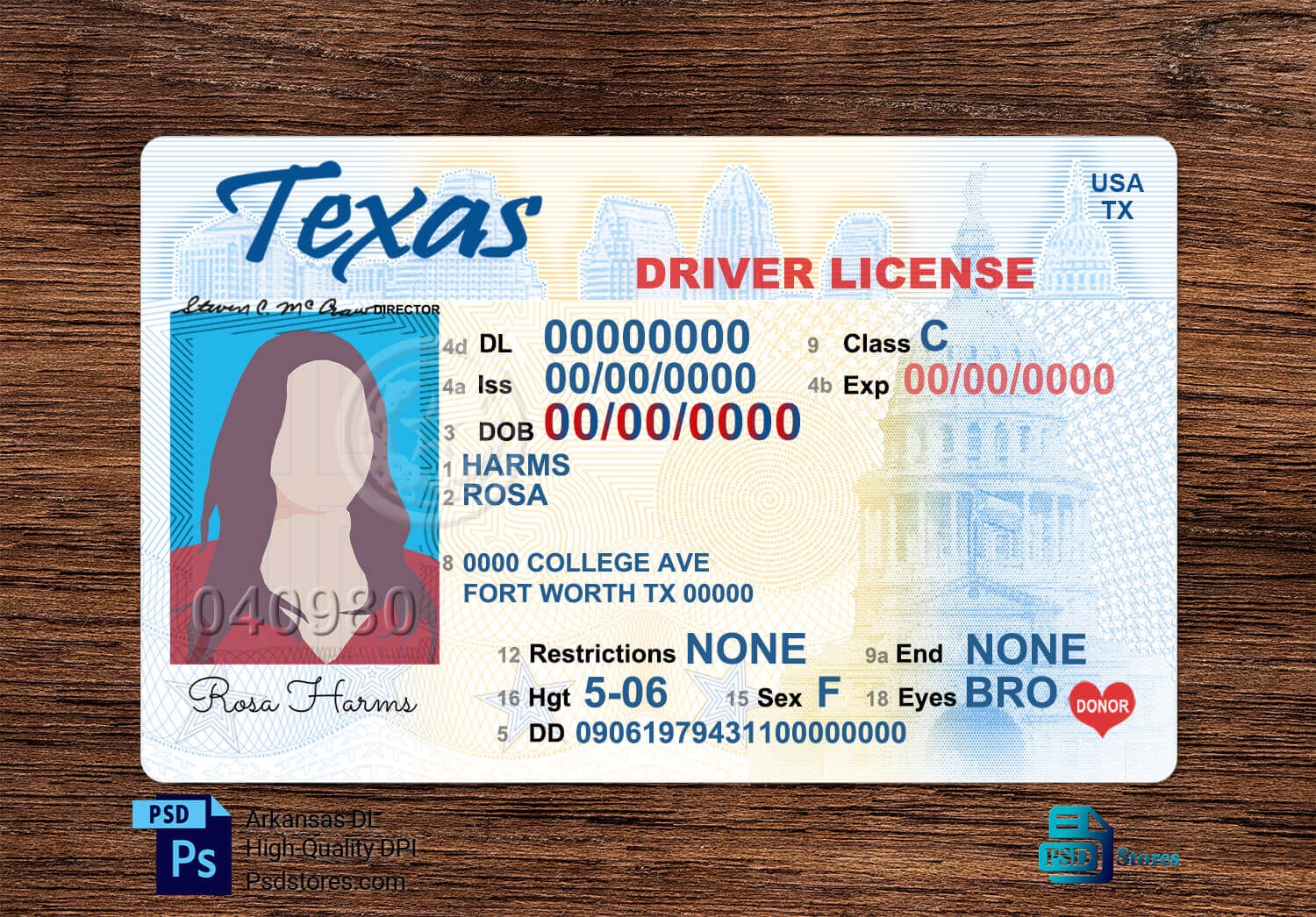 Printable Blank Drivers License Template