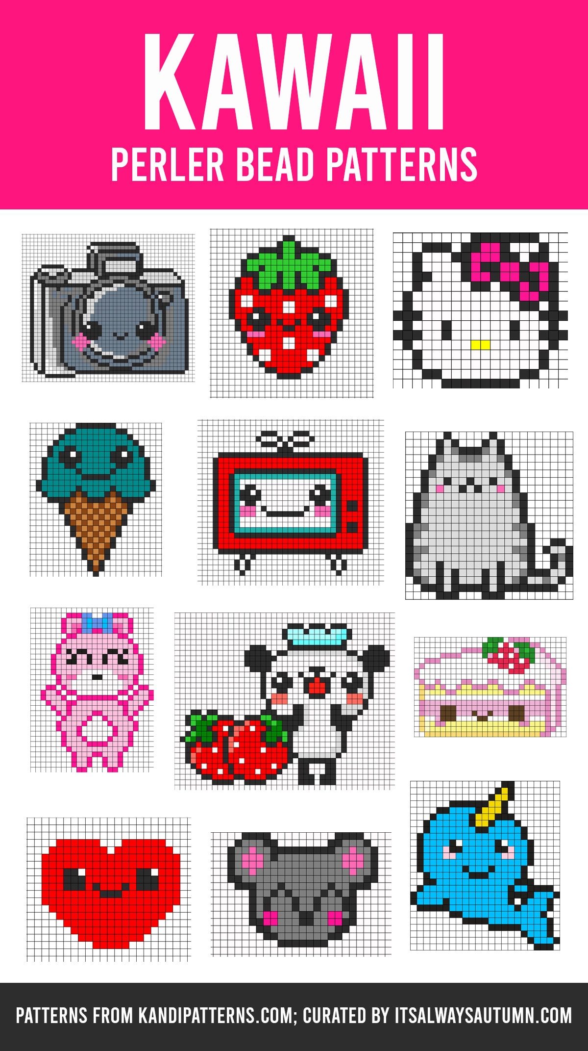 The GIANT List Of Perler Bead Patterns fuse Beads Melty Beads It s Always Autumn