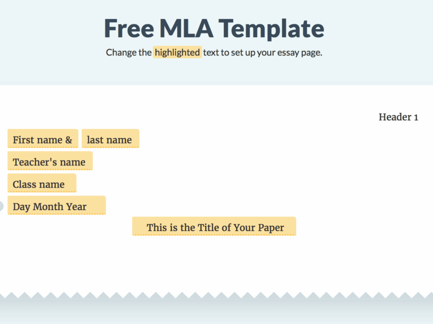 The MLA Template