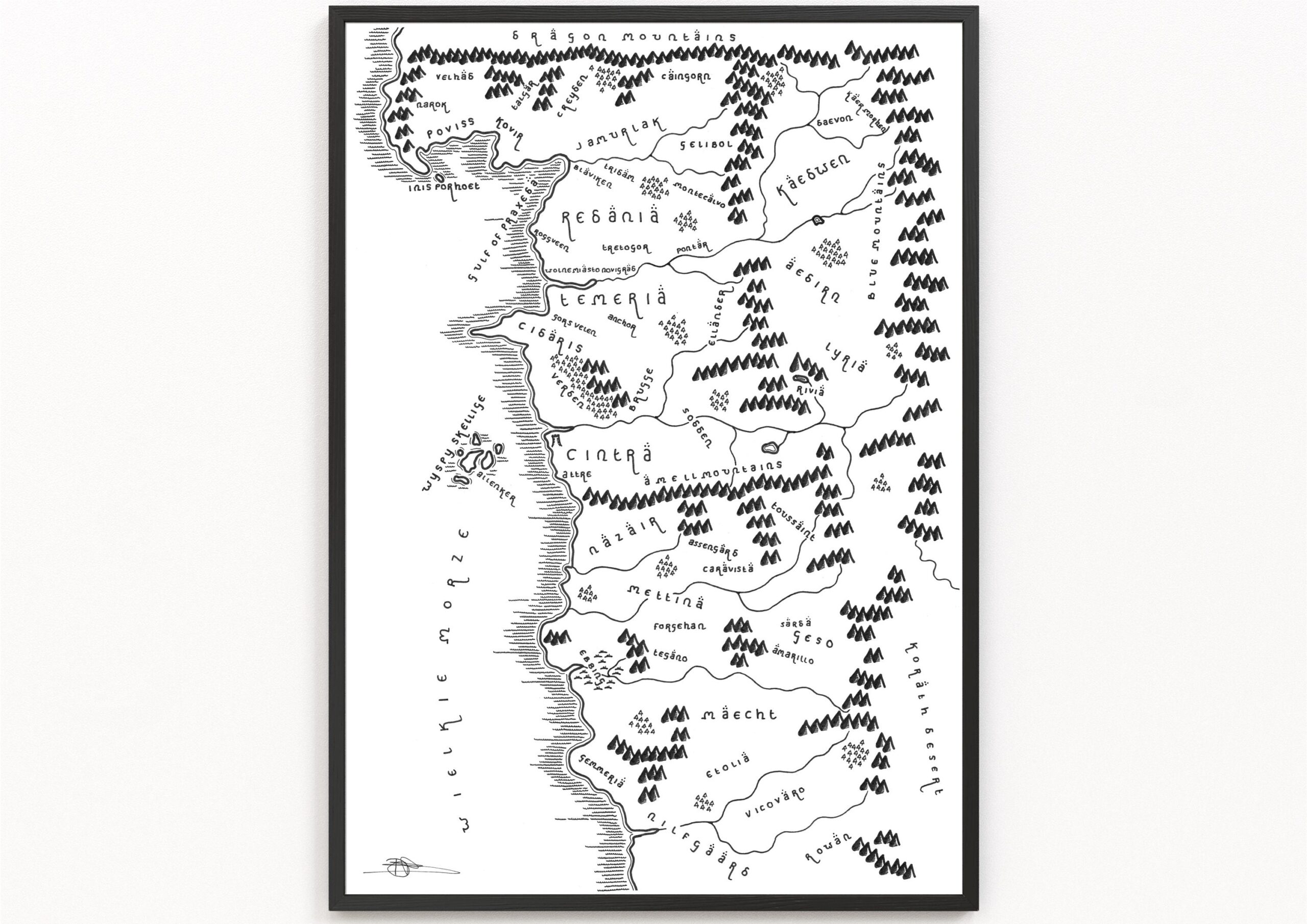 THE WITCHER Map Print Fictional Map Minimalist Map Art Wall Art Art Print Etsy Hong Kong