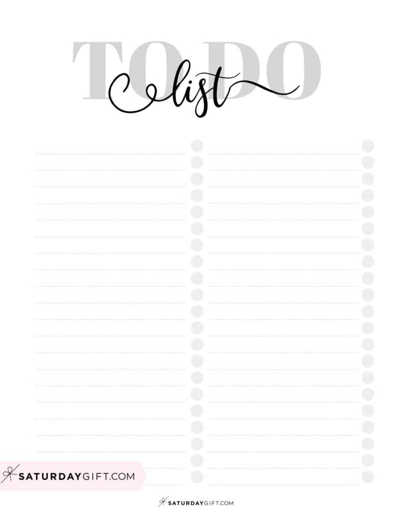 Blank To Do List Printable