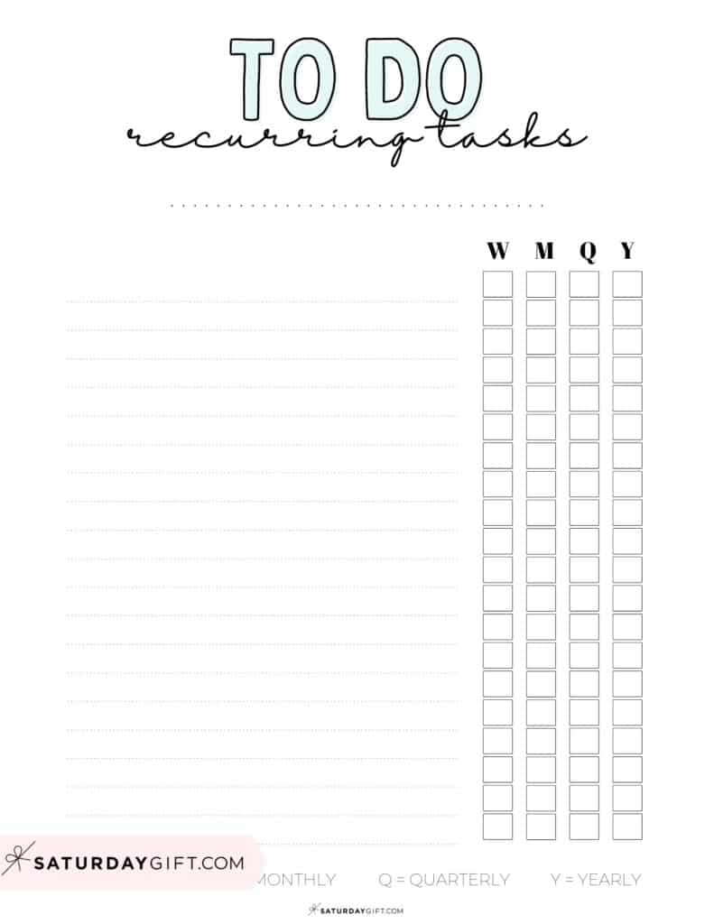 Free Printable Blank Task List
