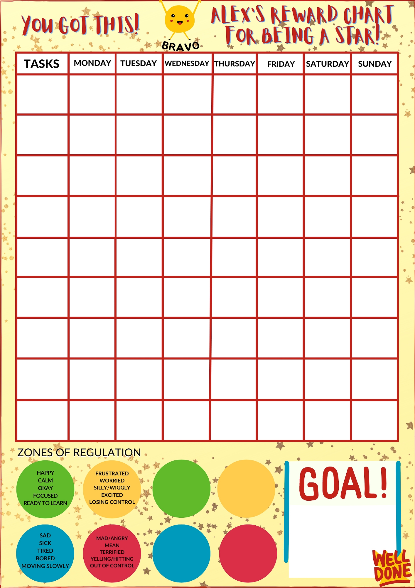 Kids Behavior Chart Printable Blank