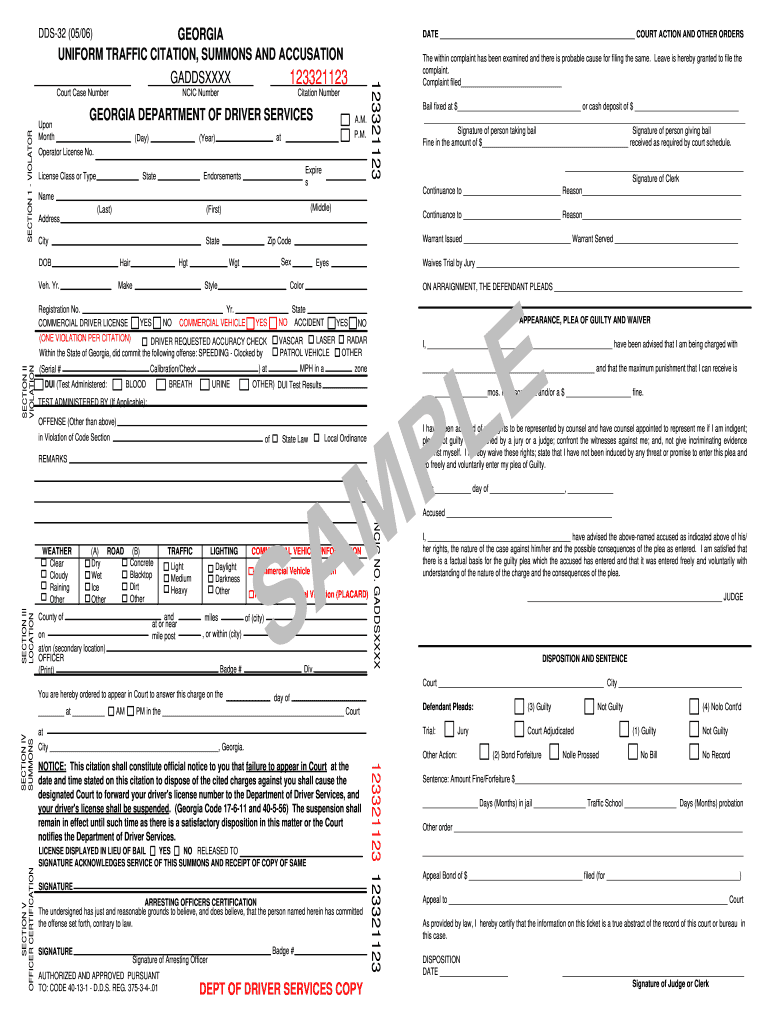 Traffic Ticket Template Fill Online Printable Fillable Blank PdfFiller