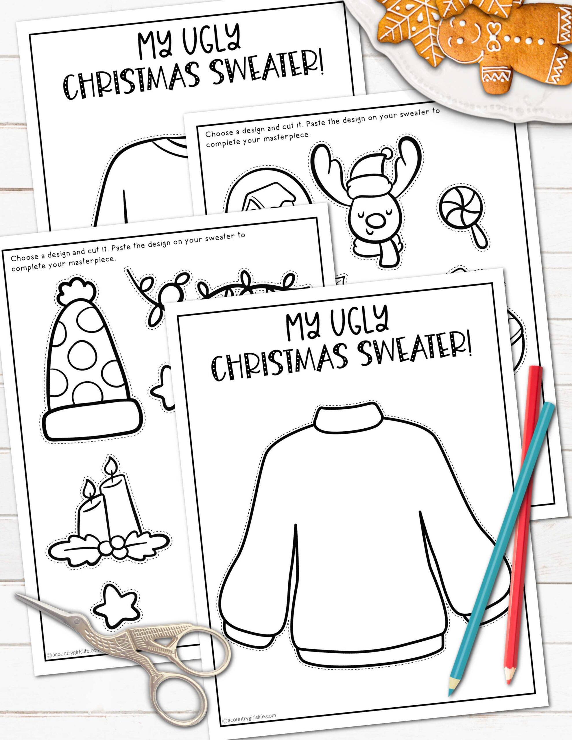 Ugly Sweater Coloring Page FREE PRINTABLE A Country Girl s Life