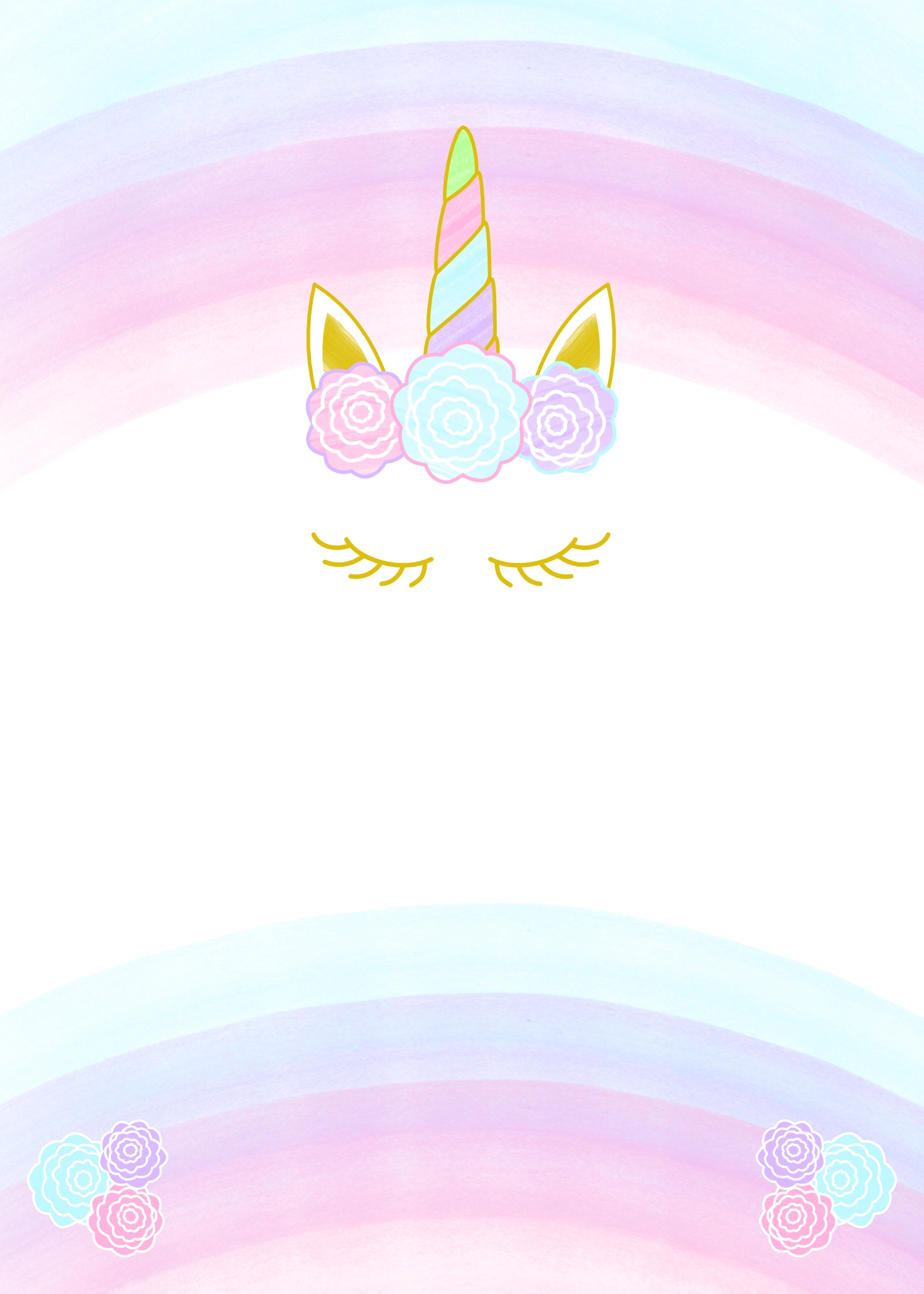 Blank Printable Unicorn Invitation Template