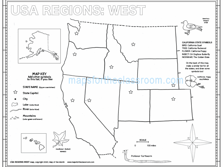 USA Regions West Maps For The Classroom