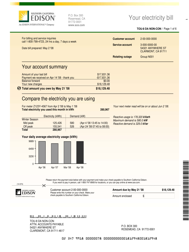 Utility Bill Template Fill Out Sign Online DocHub