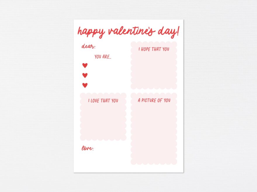 Valentine Fill In The Blank Card Printable Kids Valentine Mom Dad Grandparents Happy Valentine s Day Appreciation Tag DIGITAL FILE Etsy