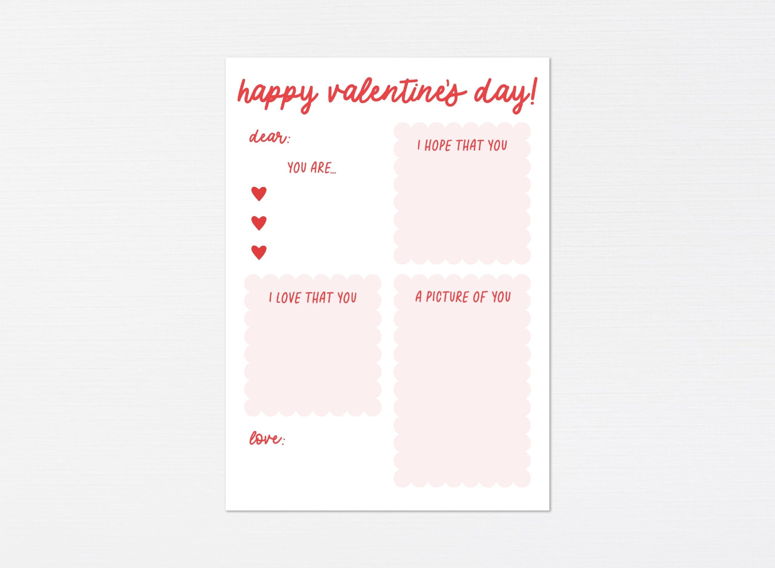 Valentine Fill In The Blank Card Printable Kids Valentine Mom Dad Grandparents Happy Valentine s Day Appreciation Tag DIGITAL FILE Etsy
