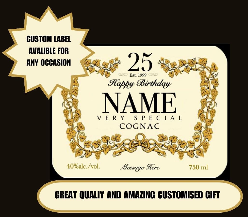 Very Detailed Custom Hennessy Label Etsy