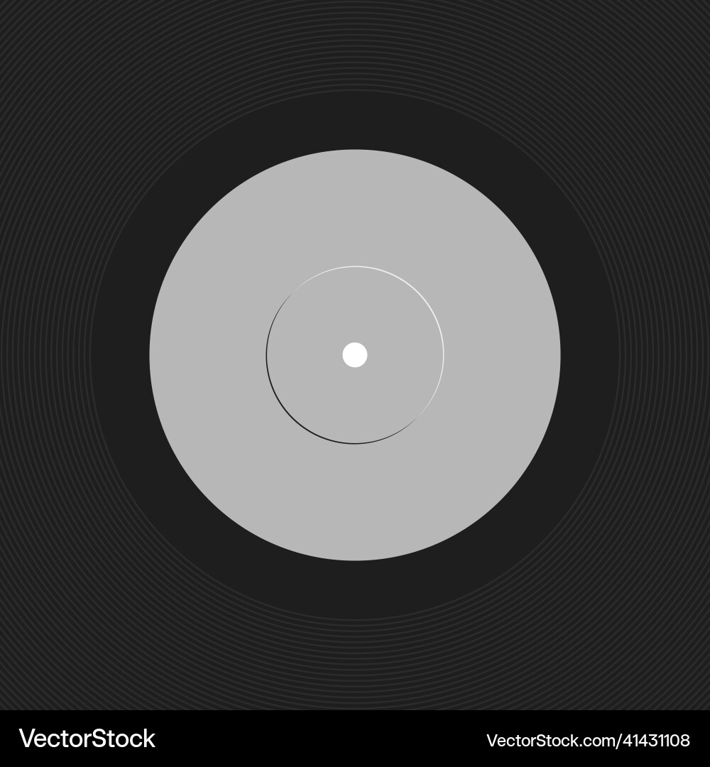 Vintage Blank Vinyl Disc Label Template Sticker Vector Image