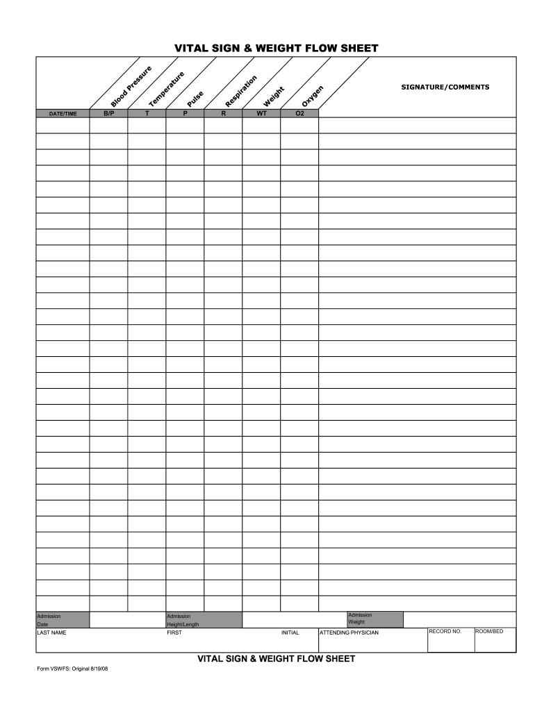 Vitals Sheets Fill Online Printable Fillable Blank PdfFiller