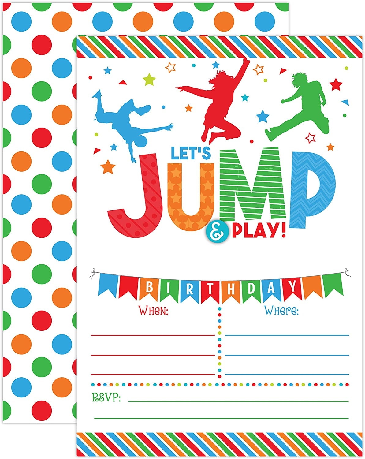 Walmart Boy s Bounce House Trampoline Birthday Party Invitations 20 Fill In Cards With Envelopes Walmart