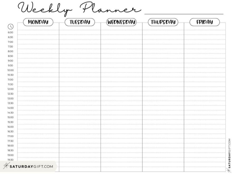 Weekly Planner Printable 39 Cute Free Weekly Calendar Templates SaturdayGift