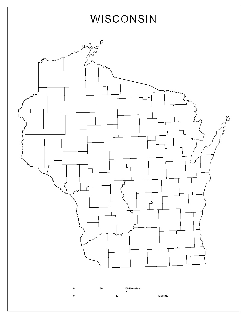 Wisconsin Blank Map