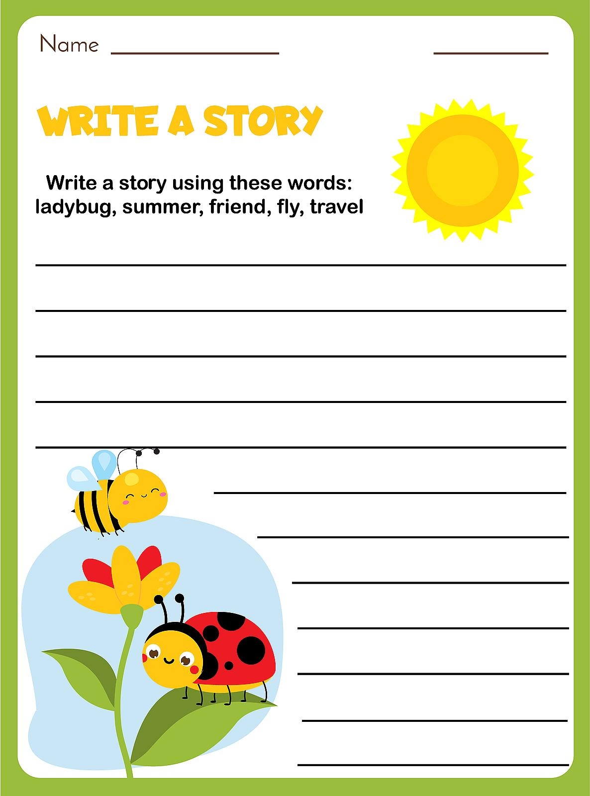 Writing Prompts For Kids 12 Fun Blank Printable Writing Prompts Worksheets Library