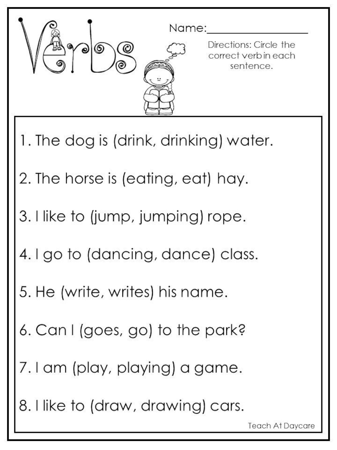 Free Printable Verbs Worksheets For Second Grade Free Printable Verbs Worksheets For Second Grade