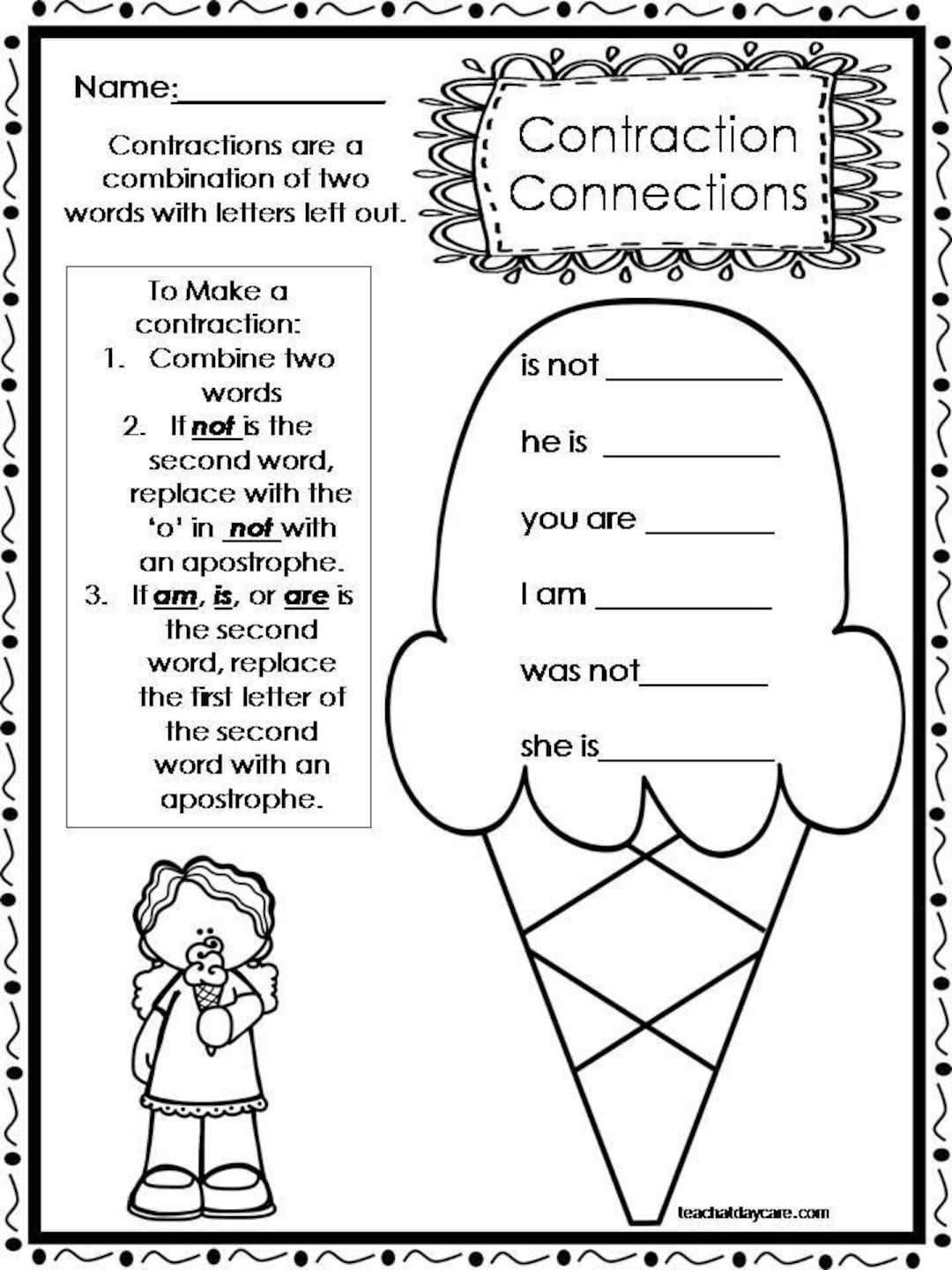 10 Printable Contractions Worksheets 1st 2nd Grade ELA Worksheets Etsy 10 Printable Contractions Worksheets 1st 2nd Grade ELA Worksheets Etsy