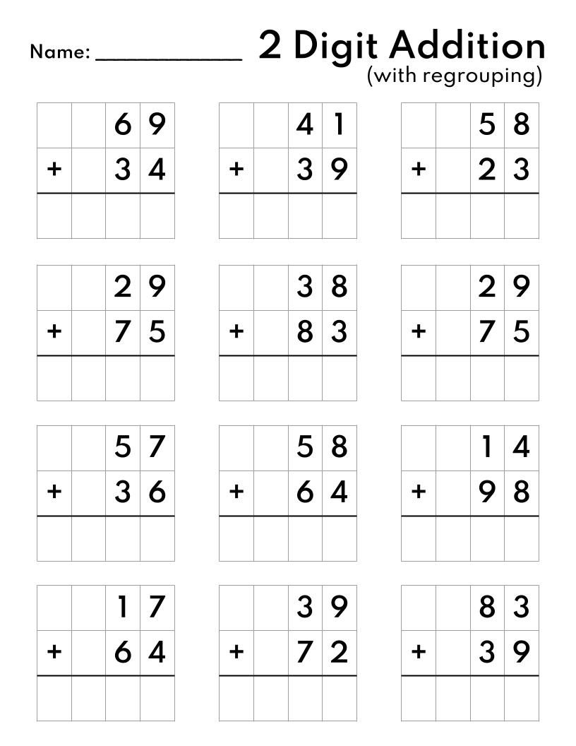 Addition Worksheets For Grade 1 Printable