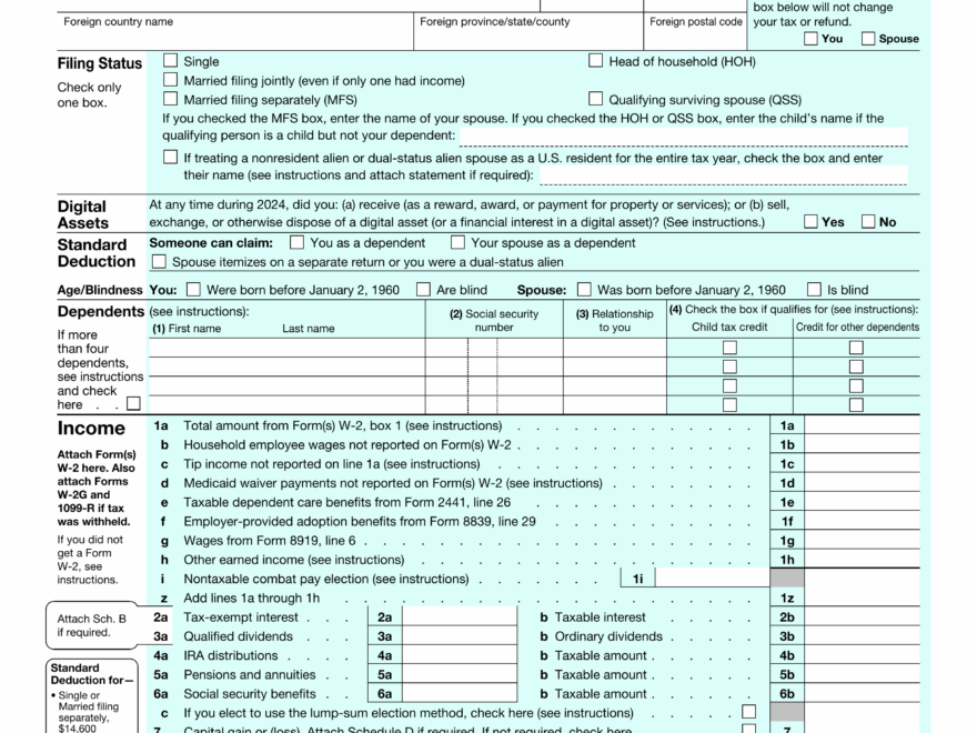 1040 Tax Form 2024 2025 Fill Edit And Download PDF Guru