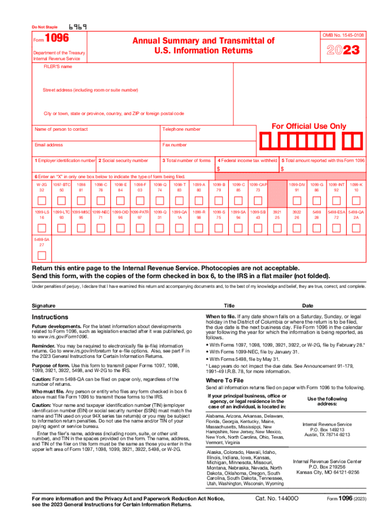 1096 Tax Form Printable
