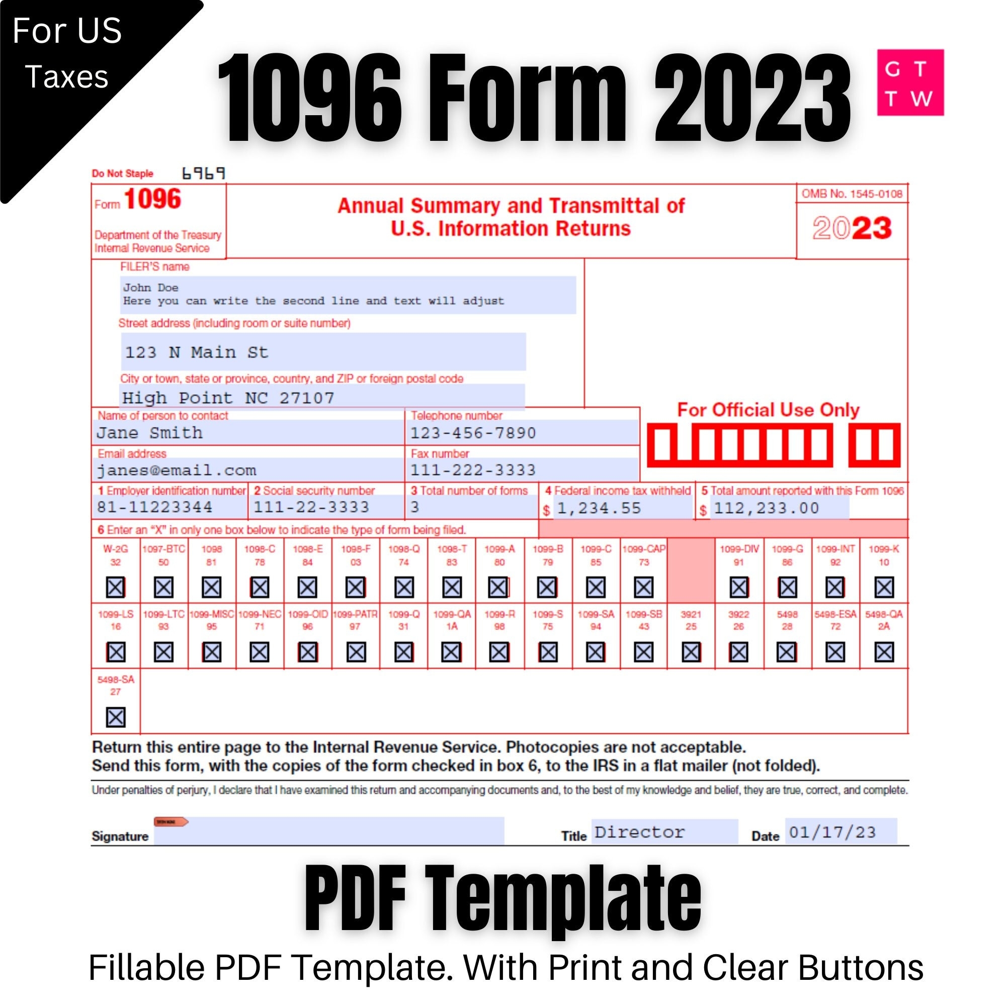 1096 IRS PDF Fillable Template 2023 2024 With Print And Clear Buttons Courier Font Digital Download Etsy 1096 IRS PDF Fillable Template 2023 2024 With Print And Clear Buttons Courier Font Digital Download Etsy