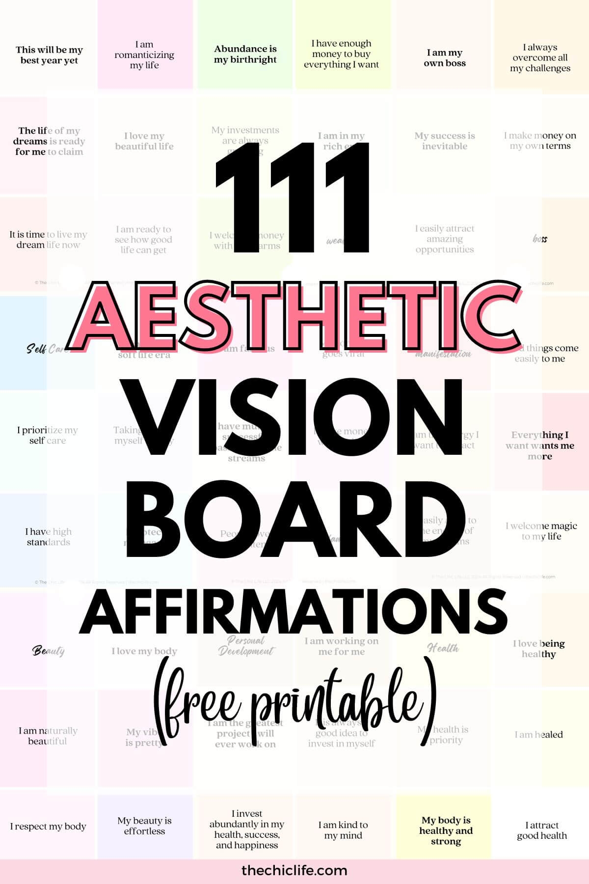 111 Aesthetic Vision Board Affirmations 2025 Free Printable The Chic Life 111 Aesthetic Vision Board Affirmations 2025 Free Printable The Chic Life